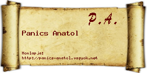 Panics Anatol névjegykártya